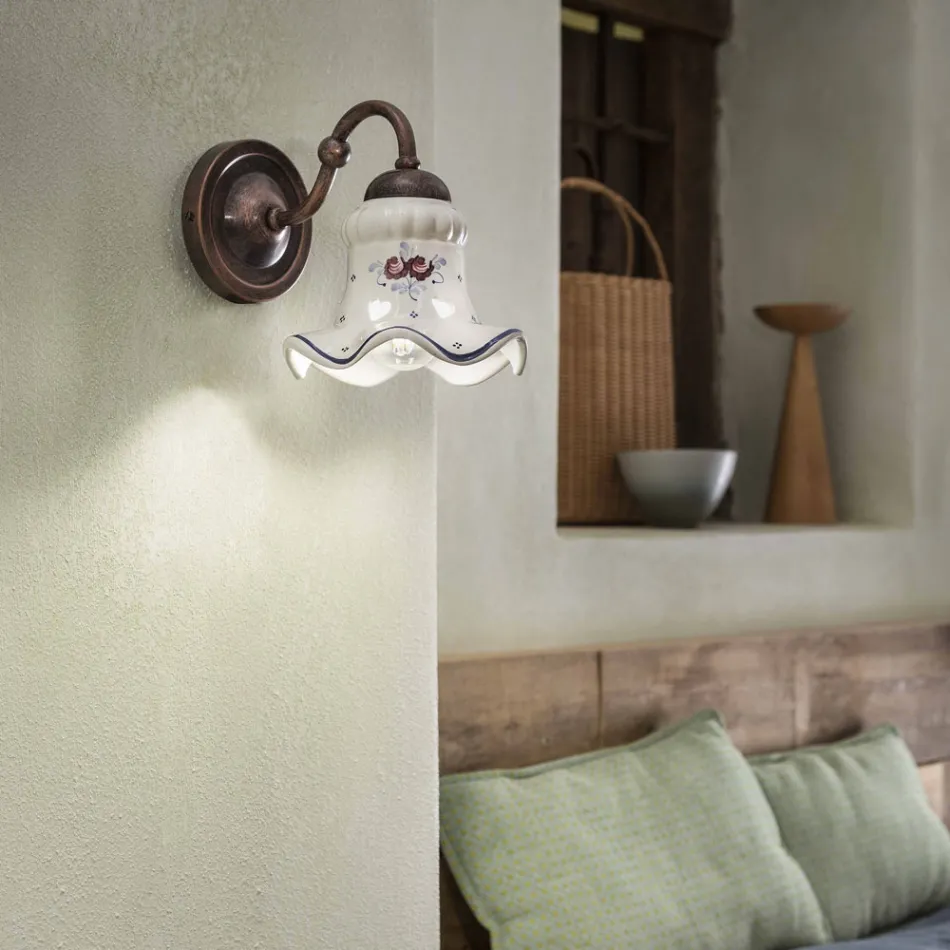 Rustikale Wandlampe aus Keramik Ferroluce Chieti Viadurini