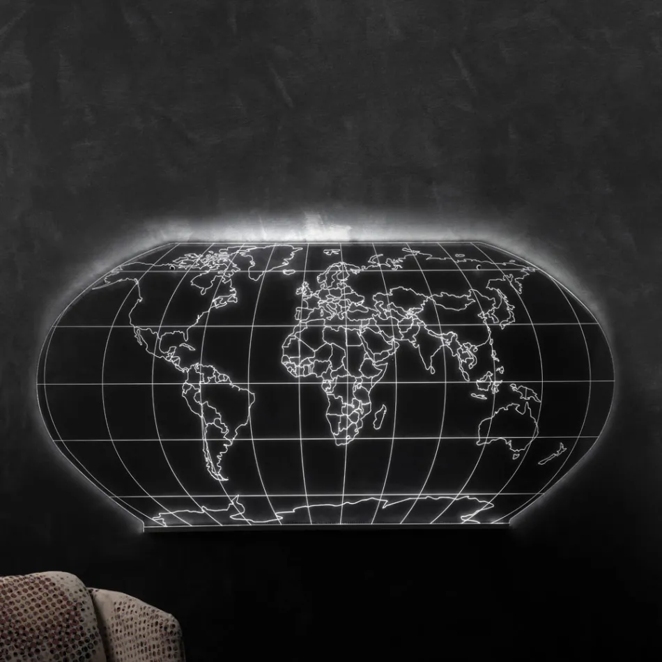 Planisphere Wandleuchte aus lasergraviertem Acrylglas - Rihanna Viadurini