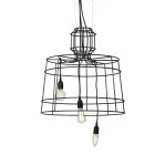 Hängelampe 3 Leuchten in Weiß oder Naturmetall - Stylus Viadurini