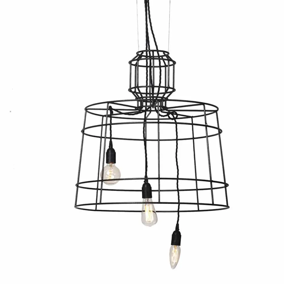 Hängelampe 3 Leuchten in Weiß oder Naturmetall - Stylus Viadurini