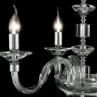 Pendelleuchte mit 3 Leuchten in Glas und Ivy Kristall, hergestellt in Italien Viadurini