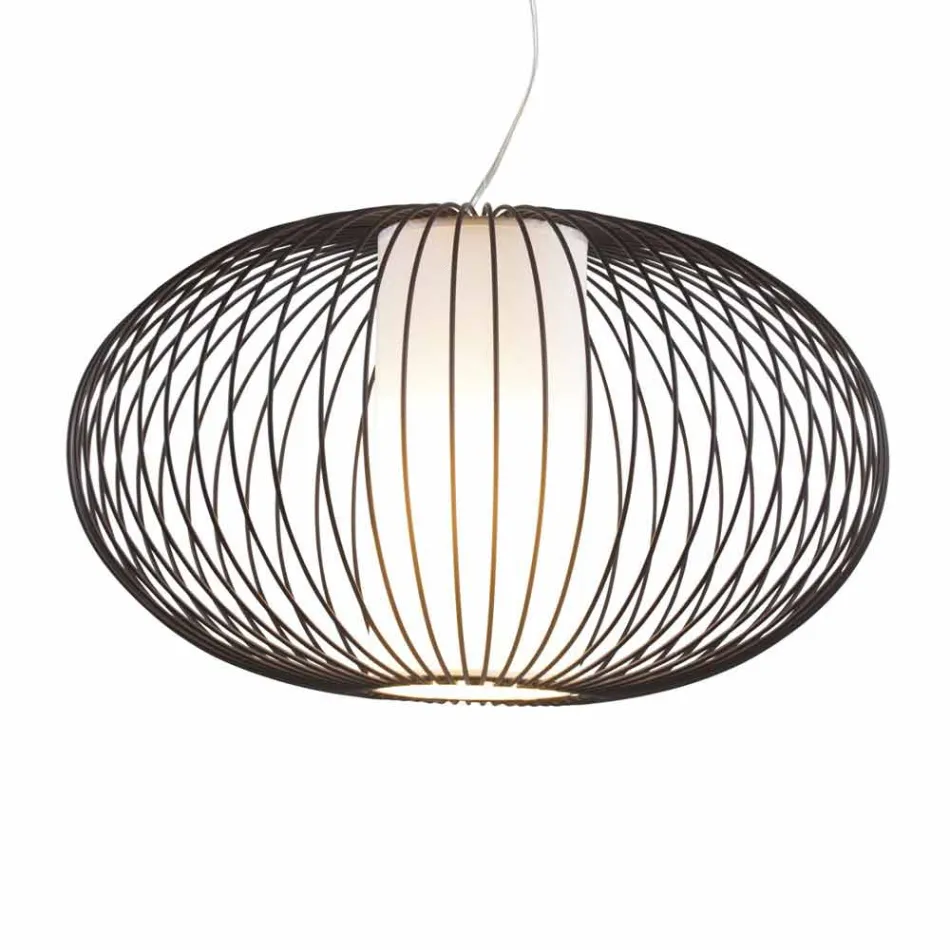 Hängeleuchte aus lackiertem Stahl, Ø90xh.53xl.cavo100cm, Gioia Viadurini