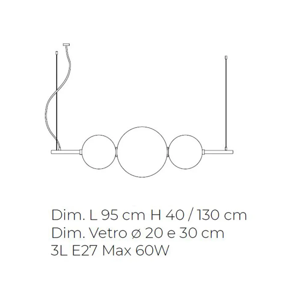 Handgefertigte Pendelleuchte aus geschichtetem venezianischem Glas - Jupiter Viadurini