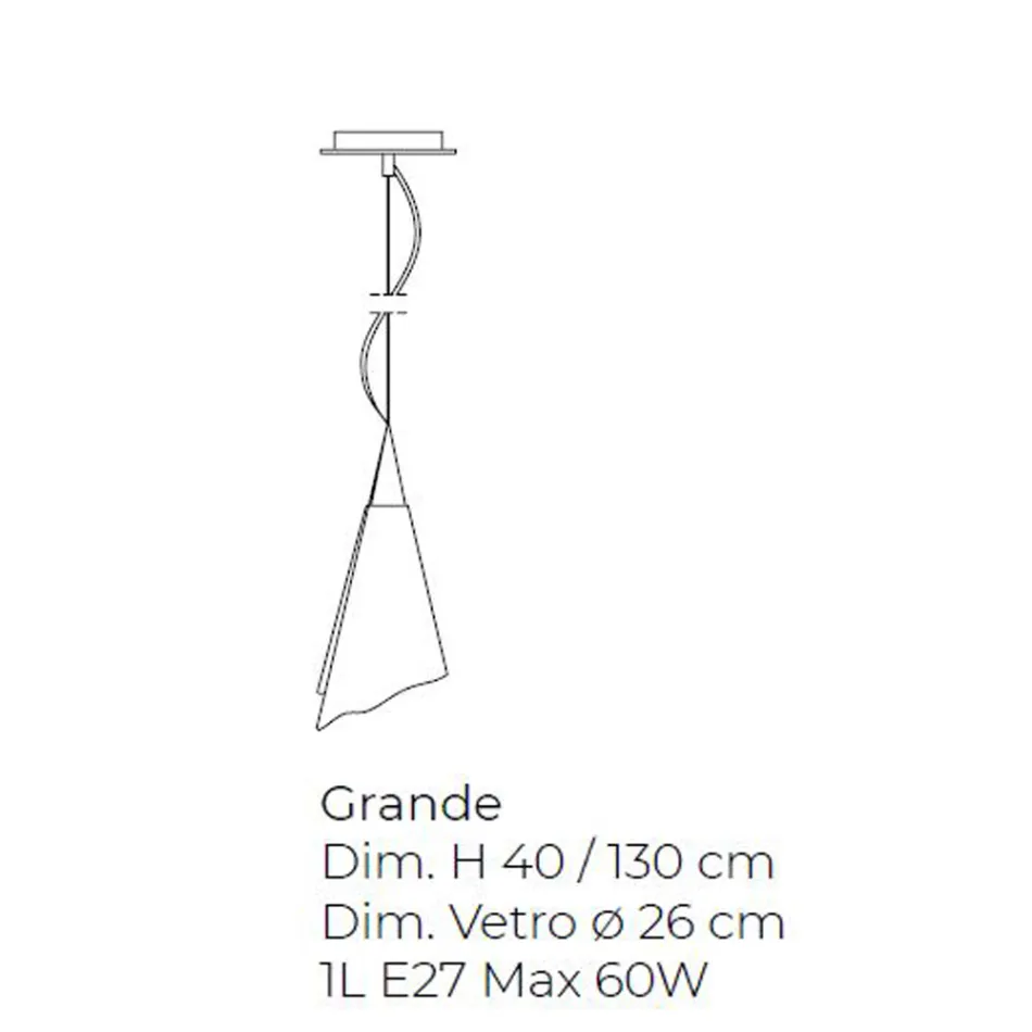 Handgefertigte venezianische Hängelampe aus mundgeblasenem Glas - Chrystal Viadurini