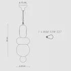 Hängelampe mit 3 Elementen unterschiedlicher Form, hergestellt in Italien – Bumbum Viadurini