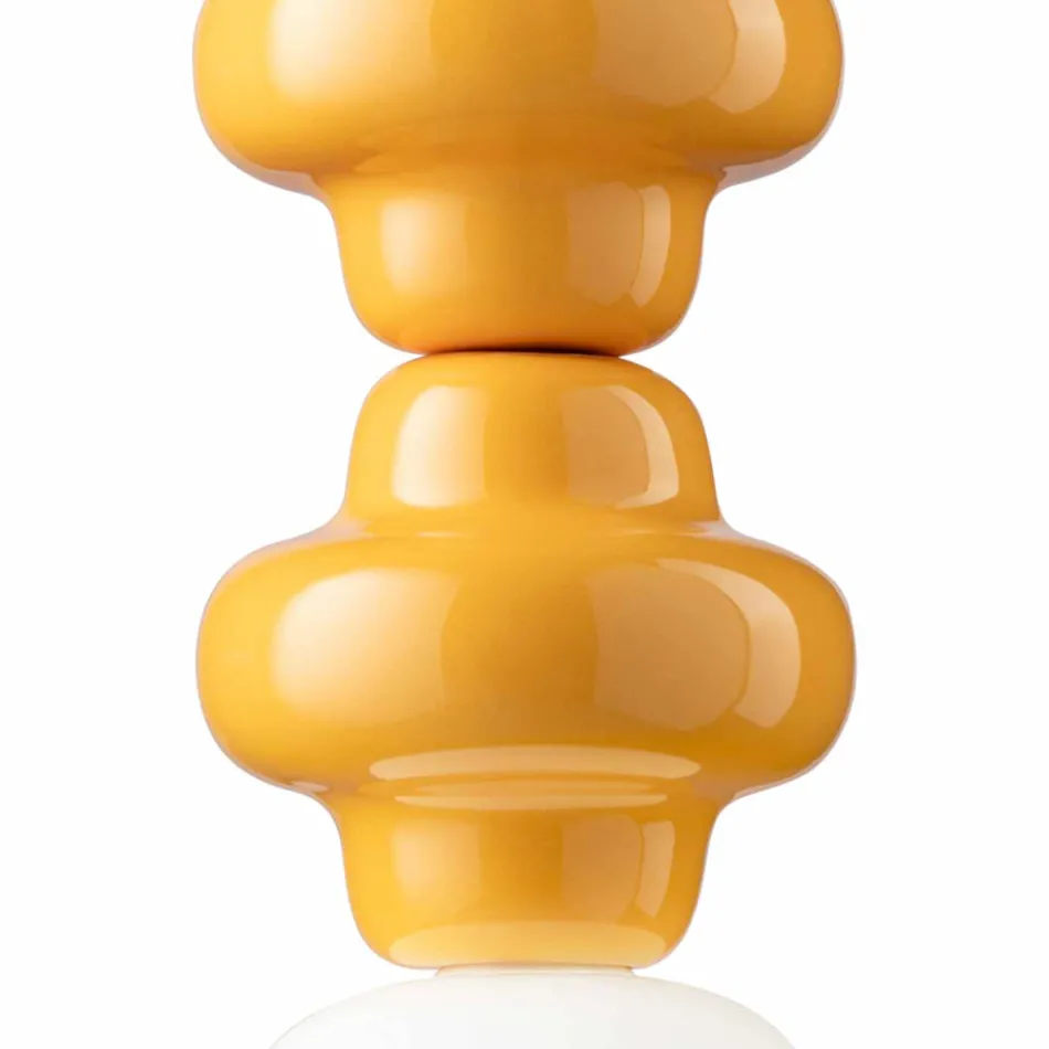 Hängelampe mit 4 Elementen aus Keramik und Glas, hergestellt in Italien – Capocabana Viadurini