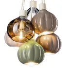 Hängelampe mit 6 Elementen aus Keramik und Glas, hergestellt in Italien – Afoxe Viadurini