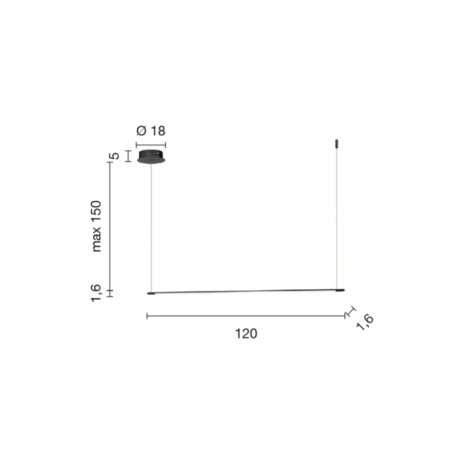 Pendelleuchte mit LED-Licht und längenverstellbaren Kabeln - Orange Viadurini