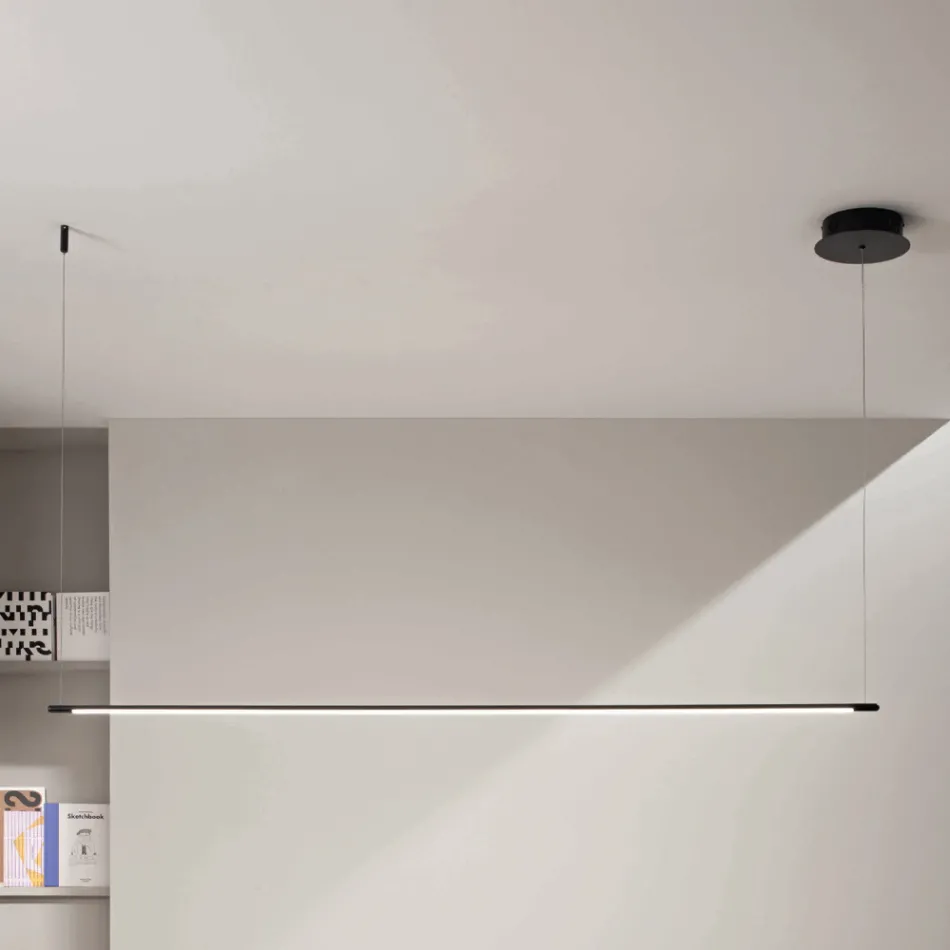 Pendelleuchte mit LED-Licht und längenverstellbaren Kabeln - Orange Viadurini