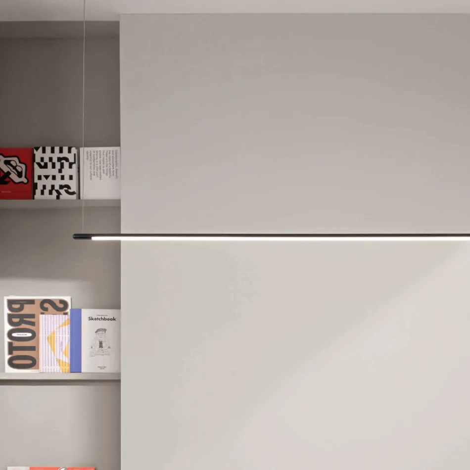 Pendelleuchte mit LED-Licht und längenverstellbaren Kabeln - Orange Viadurini