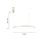 Pendelleuchte mit horizontaler runder LED-Leuchte aus Metall – Maulbeere Viadurini