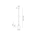 Hängelampe mit Glas in verschiedenen Formen, hergestellt in Italien – Sintonia Viadurini
