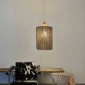 Moderne Stehlampe/Hängelampe aus Holz und 100% Wolle Bois