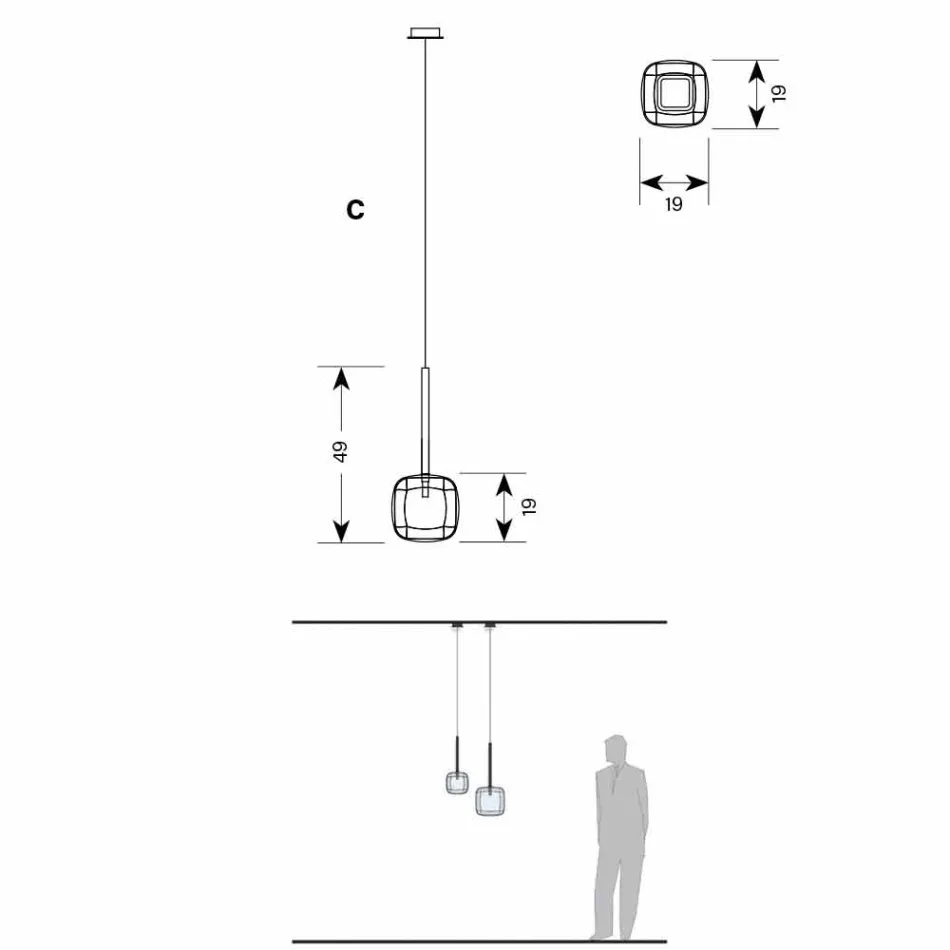 Design Hängelampe aus glänzendem Metall Made in Italy - Donatina Viadurini