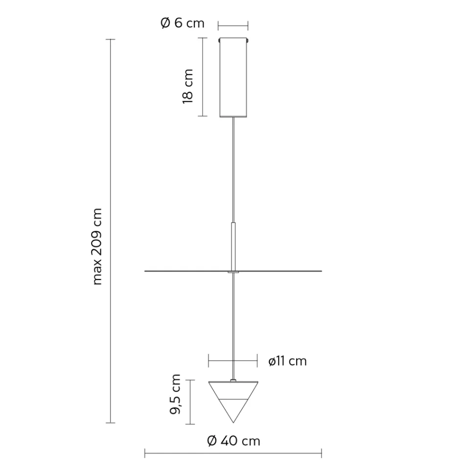 Pendelleuchte aus Aluminium mit weißer Platte und schwarzem Kegel - Padel Viadurini