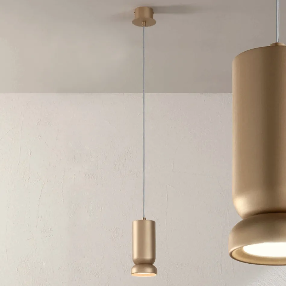 Hängeleuchte aus pulverbeschichtetem Aluminium und verstellbarem Kabel – Buxus Viadurini