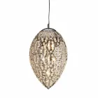 Hängeleuchte aus Glas und Stahl in Form von Ei Viadurini