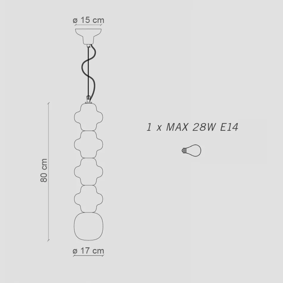 Hängelampe in verschiedenen Farben, hergestellt in Italien – Copacabana Viadurini
