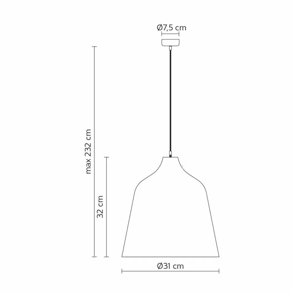 Hängelampe aus anthrazitfarbenem Steinzeug und weißem Innendesign - Edmondo Viadurini