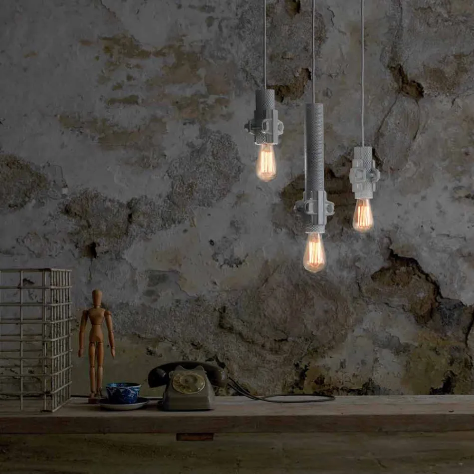 Hängelampe in Weiß, Anthrazit oder Gold Metall 2 Größen - Mekkasmo Viadurini