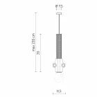 Hängelampe in Weiß, Anthrazit oder Gold Metall 2 Größen - Mekkasmo Viadurini