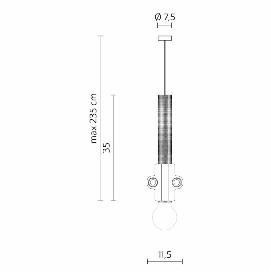 Hängelampe in Weiß, Anthrazit oder Gold Metall 2 Größen - Mekkasmo Viadurini