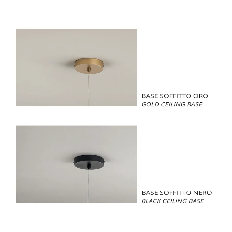 Doppelschichtige Pendelleuchte aus mundgeblasenem Glas Made in Italy - Trilly  Viadurini