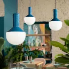 Hängelampe aus bemaltem Glas, hergestellt in Italien – Selaron Viadurini