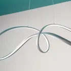 LED-Pendelleuchte aus silberfarbenem Metall, 2 Größen Modernes Design - Lumino Viadurini