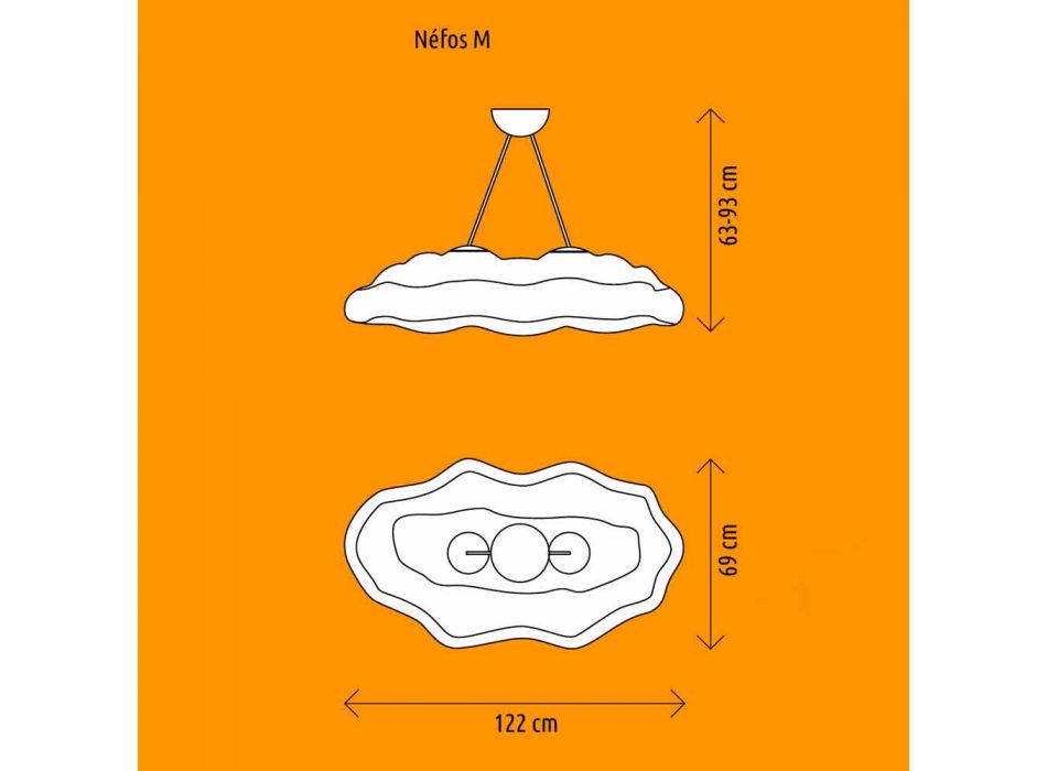 Kunststoff Cloud Design Outdoor Hängelampe - Nefos von Myyour Viadurini