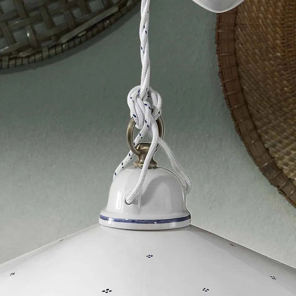 Ups and Down Pendelleuchte aus dekorierter Keramik 2 Größen - Asti Viadurini