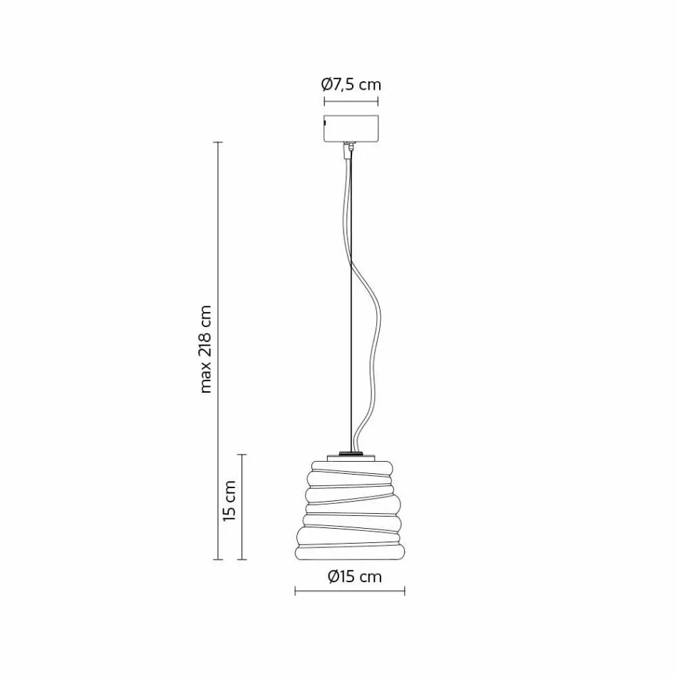 Wohnzimmer-Hängelampe aus weißem Satinglas 3 Dimensionen - weich Viadurini