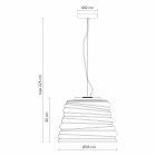 Wohnzimmer-Hängelampe aus weißem Satinglas 3 Dimensionen - weich Viadurini