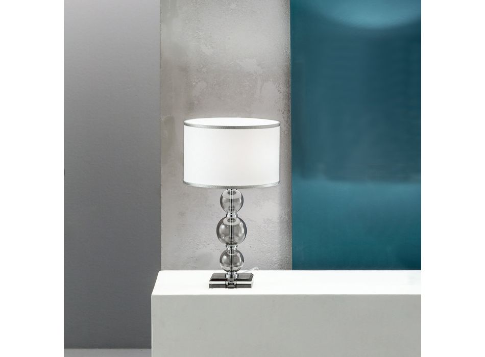 Klassische Stützlampe aus italienischem Glas und Metall - Memore Viadurini