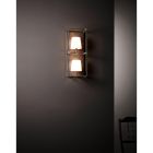 Artisan Wandlampe aus schwarzem Eisen mit 2 Lampenschirmen Made in Italy - Tower Viadurini