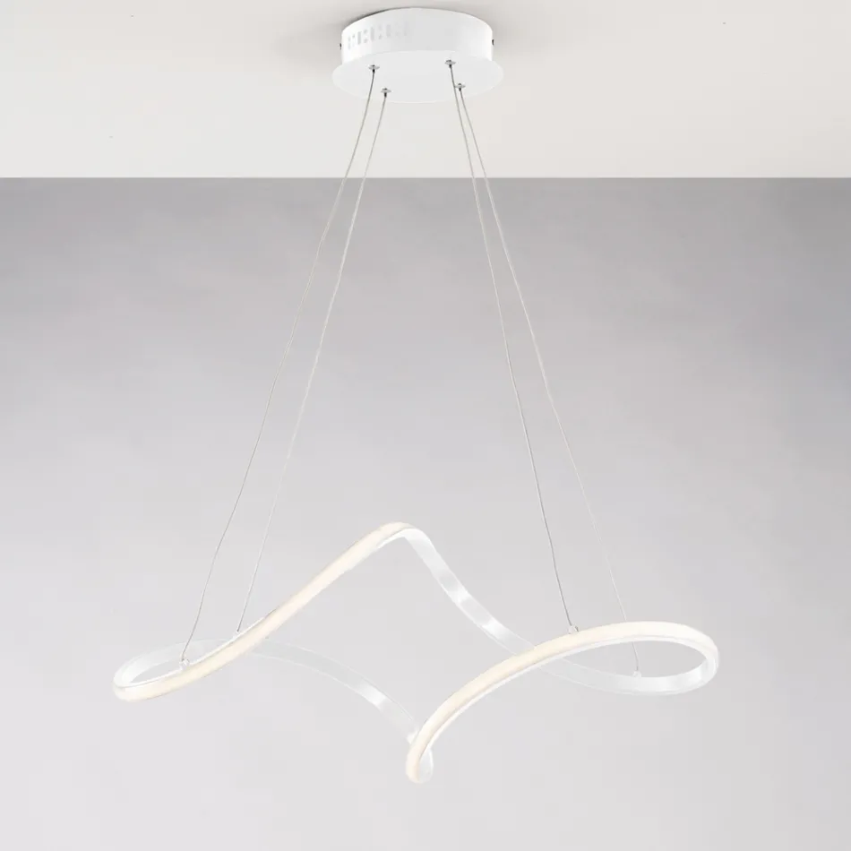 Handgefertigte Lampe aus Glas und Metall, hergestellt in Italien, für Wohn- und Schlafzimmer - Pictor Viadurini
