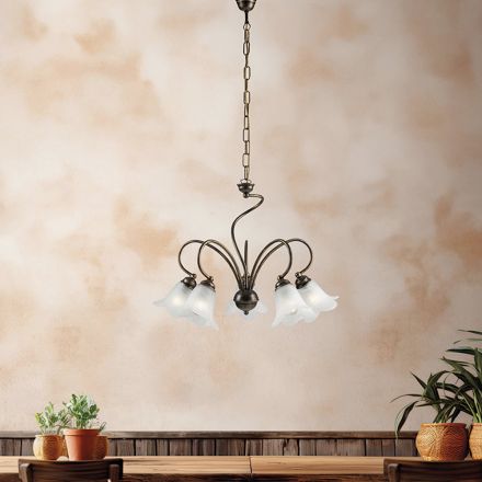 Handgefertigte Lampe aus Glas und Metall für elegante Räume – Cometa Viadurini