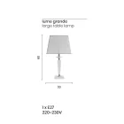 Klassische italienische handgefertigte Glas-Stützlampe und Schirm - Malaysia Viadurini