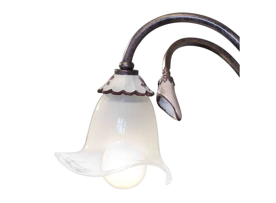 Artisan Support Lamp aus Metall, Glas und Keramik - Vicenza Viadurini