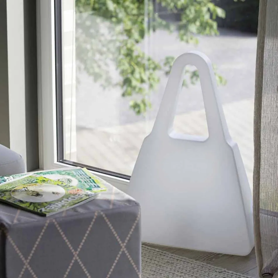 Tischlampe aus weißem Kunststoff in modernem Design für den Innenbereich - Borsastar Viadurini