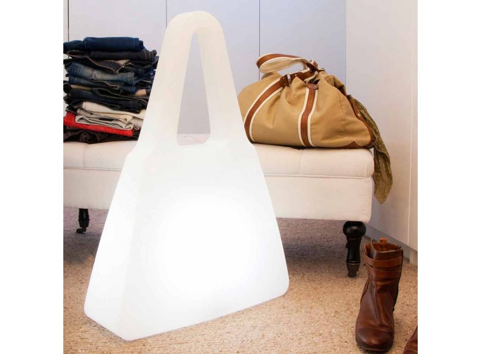 Tischlampe aus weißem Kunststoff in modernem Design für den Innenbereich - Borsastar Viadurini
