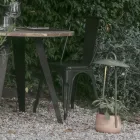 Außenlampe mit Pflanzgefäß aus Ton, Aluminium und Messing - Cappello Viadurini