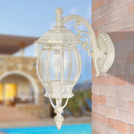 Außenlampe im Vintage-Stil aus weißem Aluminium, hergestellt in Italien – Dodo Viadurini