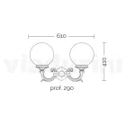 Gartenlampe mit 2 Acryllichtern und Aluminiumstruktur - Trovanero Viadurini