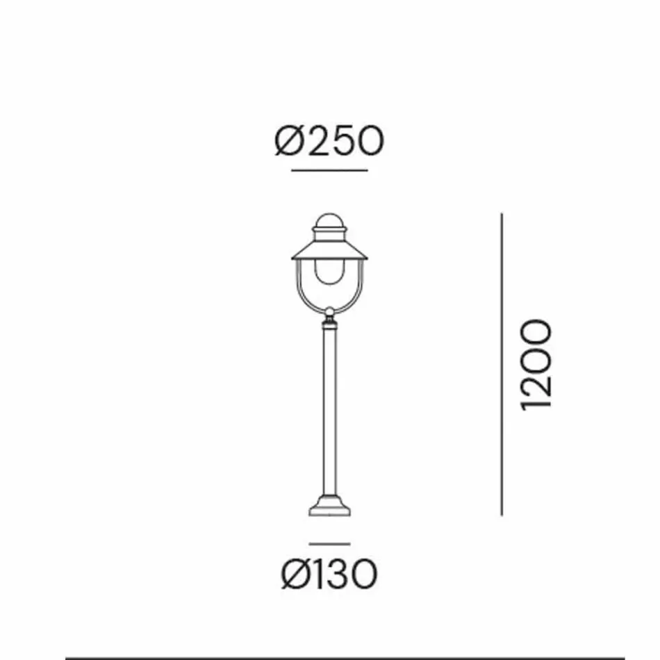 Gartenlampe Laternenpfahl Vintage Messing und Kupfer 3 Größen - Borgo von Il Fanale Viadurini