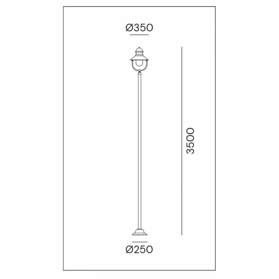 Gartenlampe Laternenpfahl Vintage Messing und Kupfer 3 Größen - Borgo von Il Fanale Viadurini