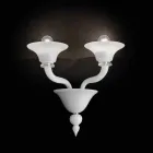 Wandlampe mit 2 Lichtern aus handgefertigtem venezianischem Glas - Ismail Viadurini