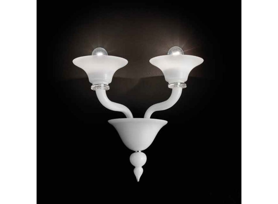 Wandlampe mit 2 Lichtern aus handgefertigtem venezianischem Glas - Ismail Viadurini
