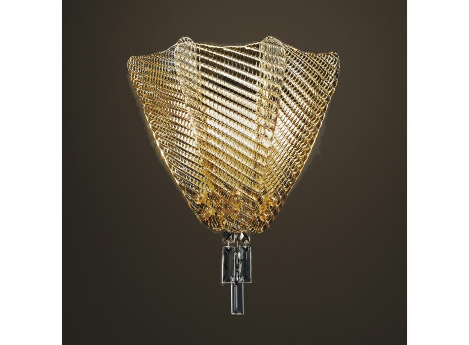 Bernsteinfarbene Wandlampe aus Venedig-Glas Made in Italy - Fabiana Viadurini