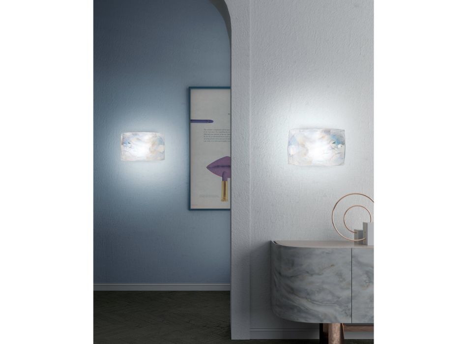 Wandlampe aus mundgeblasenem Perlmuttglas in Venedig - Chrystal Viadurini